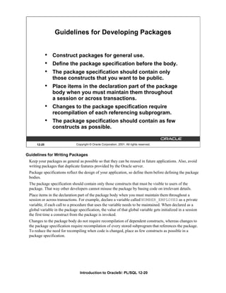Introduction to oracle 9i pl sql - part 2 | PDF