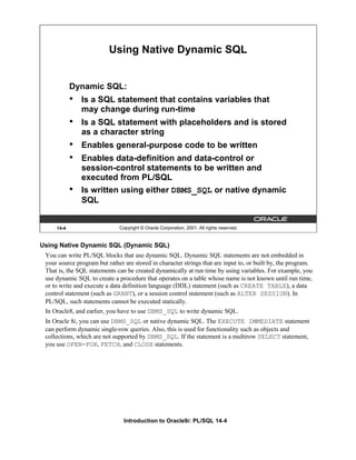 Introduction to oracle 9i pl sql - part 2 | PDF