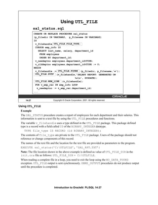 Introduction to oracle 9i pl sql - part 2 | PDF