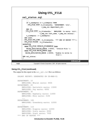 Introduction to oracle 9i pl sql - part 2 | PDF