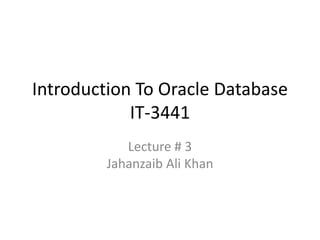 Introduction to oracle database (basic concepts) | PPT