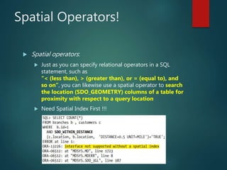Introduction to Oracle Spatial | PPTX