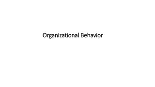 Organizational Behavior
 