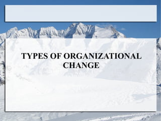 TYPES OF ORGANIZATIONAL
CHANGE

 