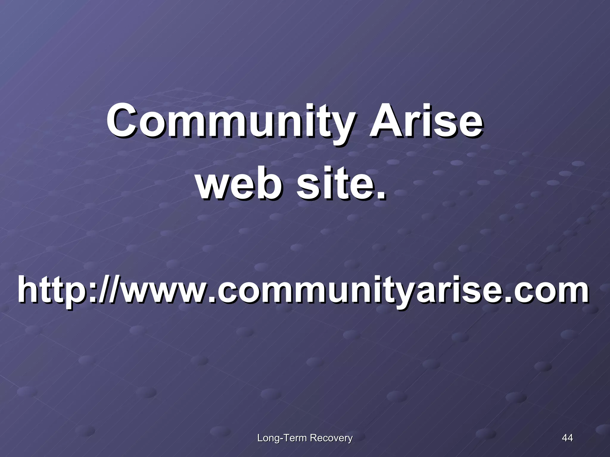 Community Arise web site. http://www.communityarise.com 
