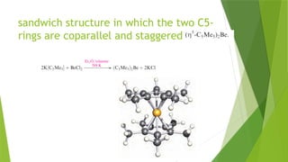 sandwich structure in which the two C5-
rings are coparallel and staggered
 