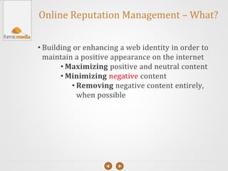 Introduction To Online Reputation Management Orm Pdf
