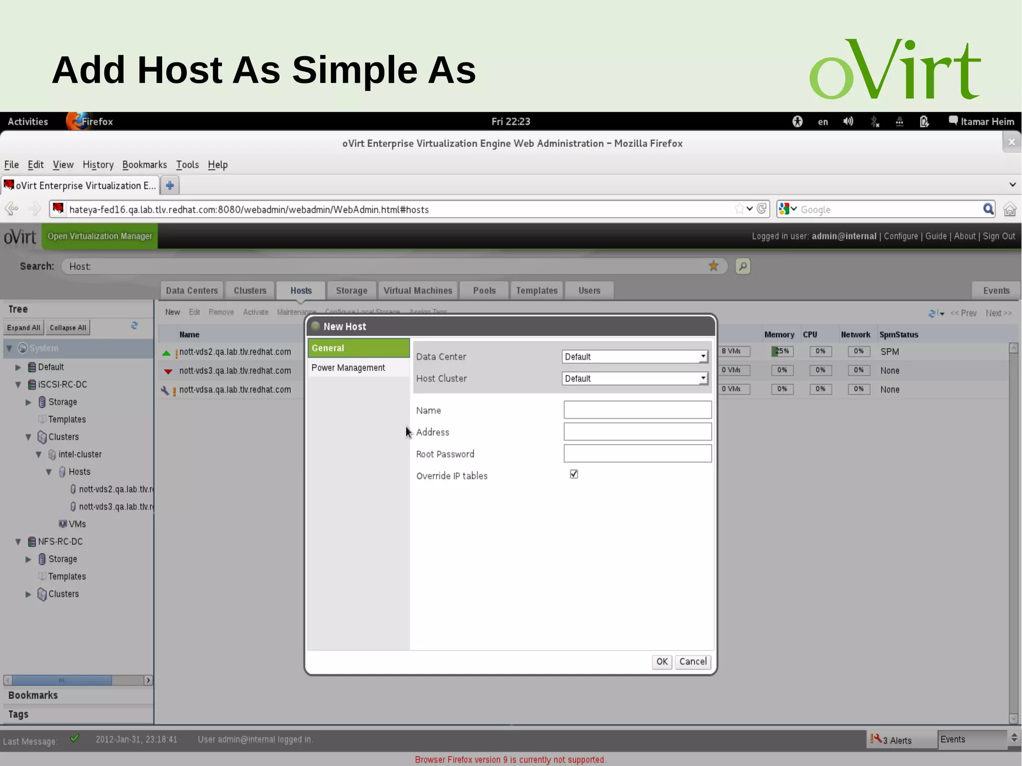 August Penguin 2015 23
Add Host As Simple As
 