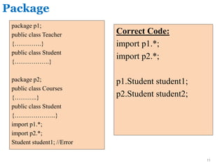 Introduction to package in java | PPTX | Programming Languages | Computing