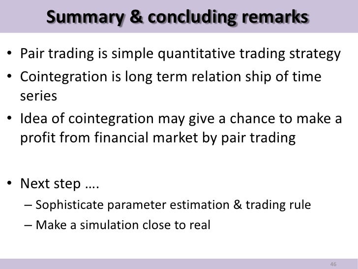 Cointegration pairs trading strategy