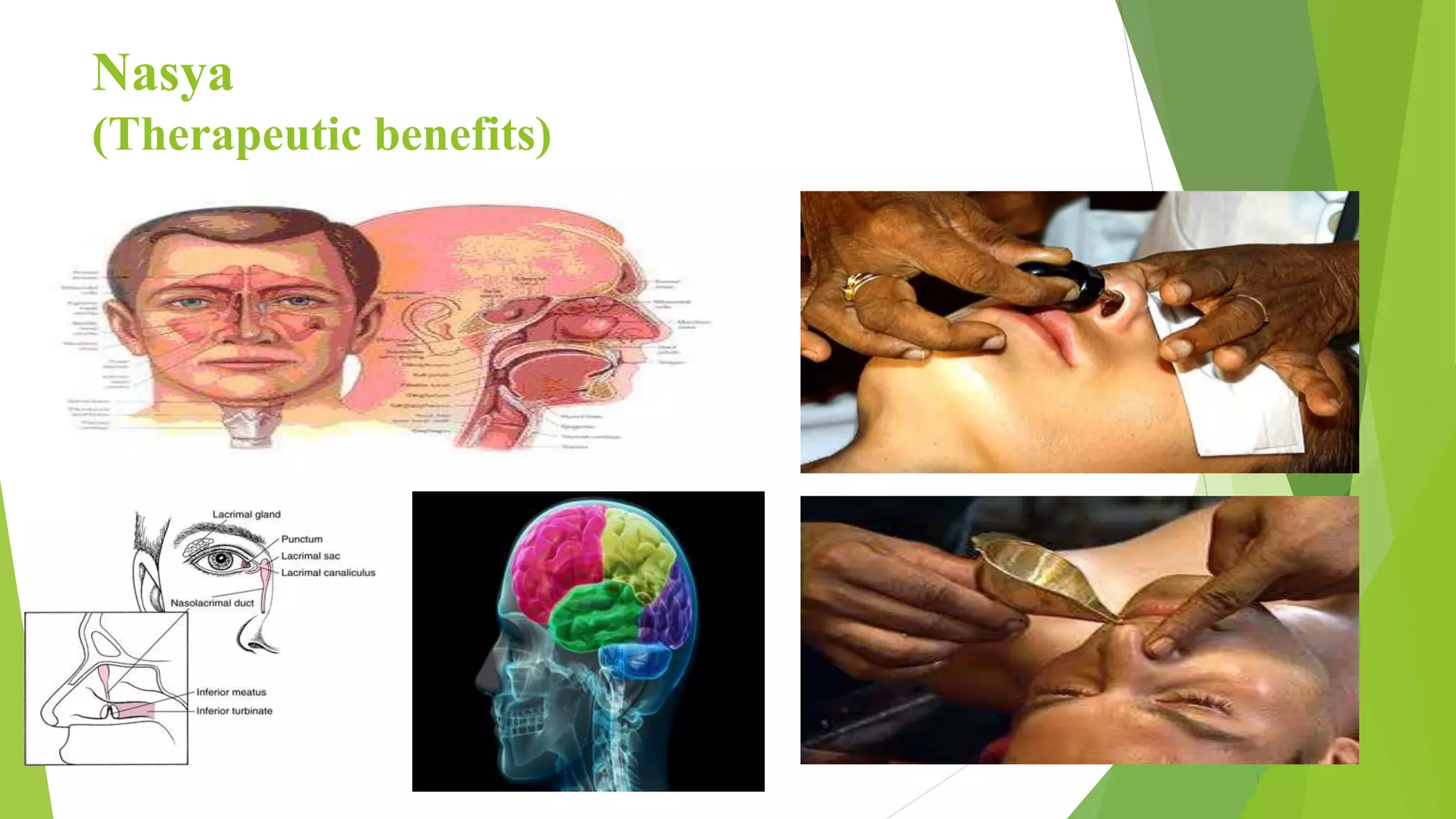 Nasya
(Therapeutic benefits)
 