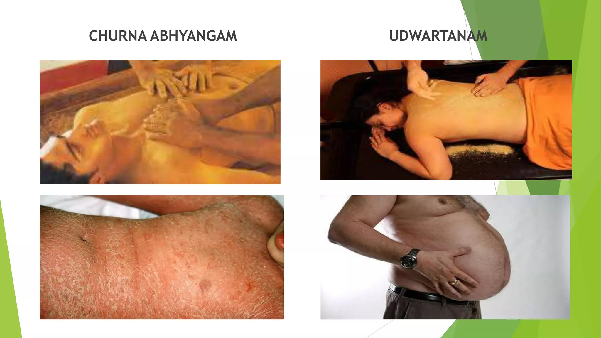 CHURNA ABHYANGAM UDWARTANAM
 