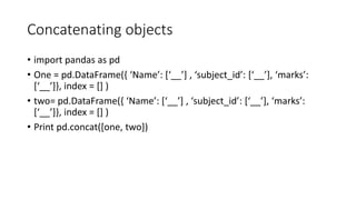 Introduction to pandas | PPTX