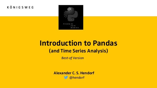 Introduction To Pandas And Time Series Analysis Pycon De