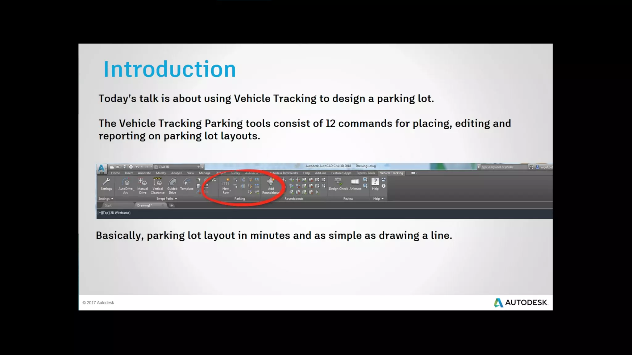 Introduction to Parking Lot Layout using Autodesk Vehicle Tracking