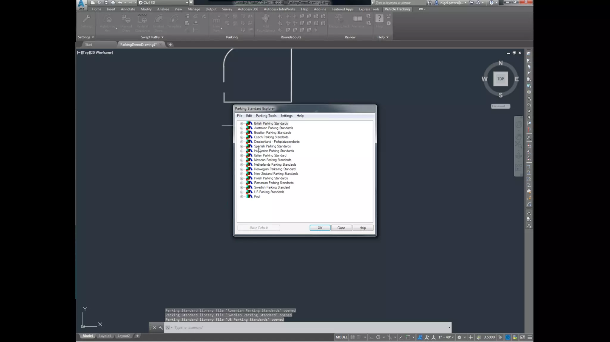 Introduction to Parking Lot Layout using Autodesk Vehicle Tracking