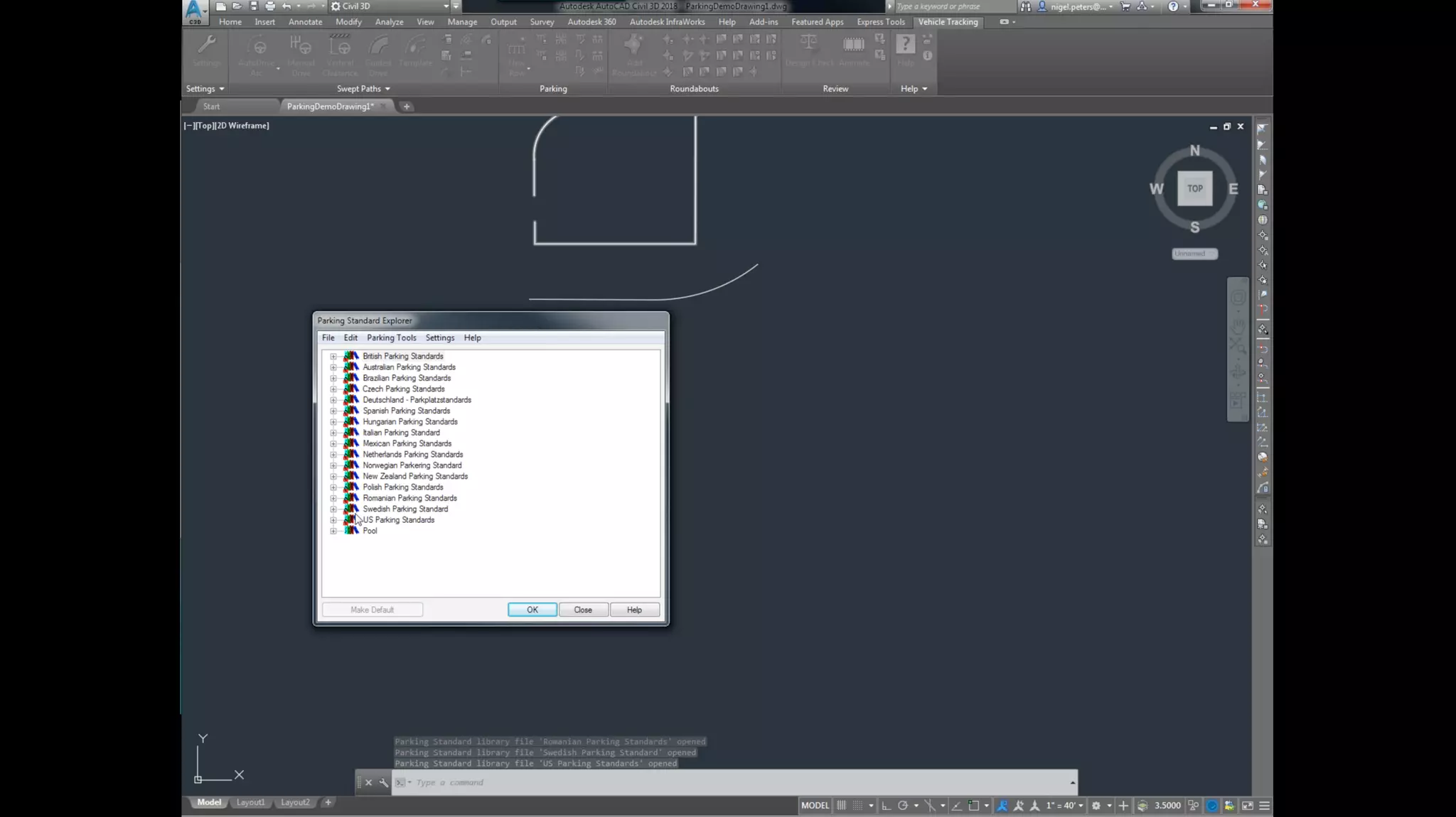 Introduction to Parking Lot Layout using Autodesk Vehicle Tracking