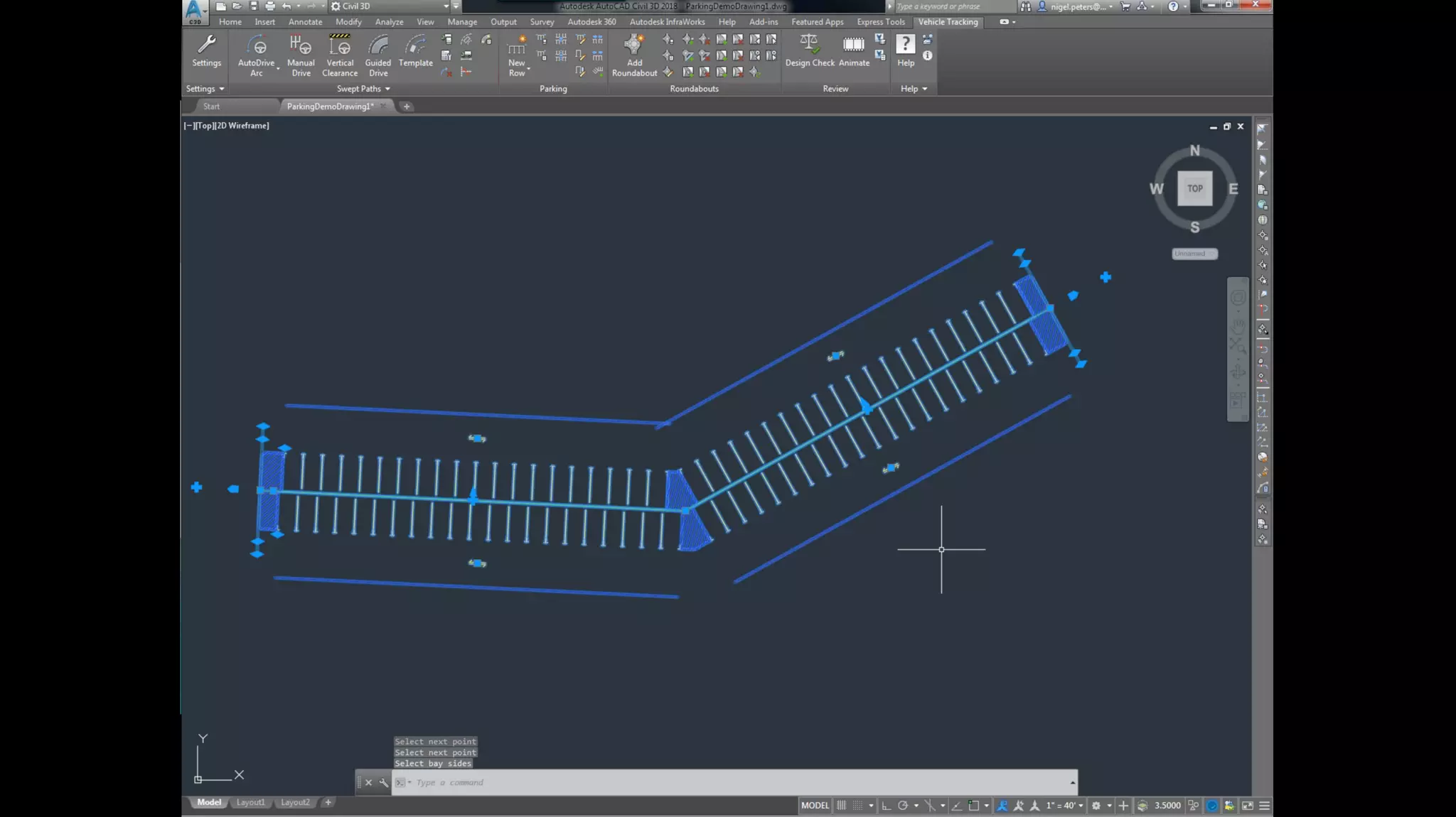 Introduction to Parking Lot Layout using Autodesk Vehicle Tracking