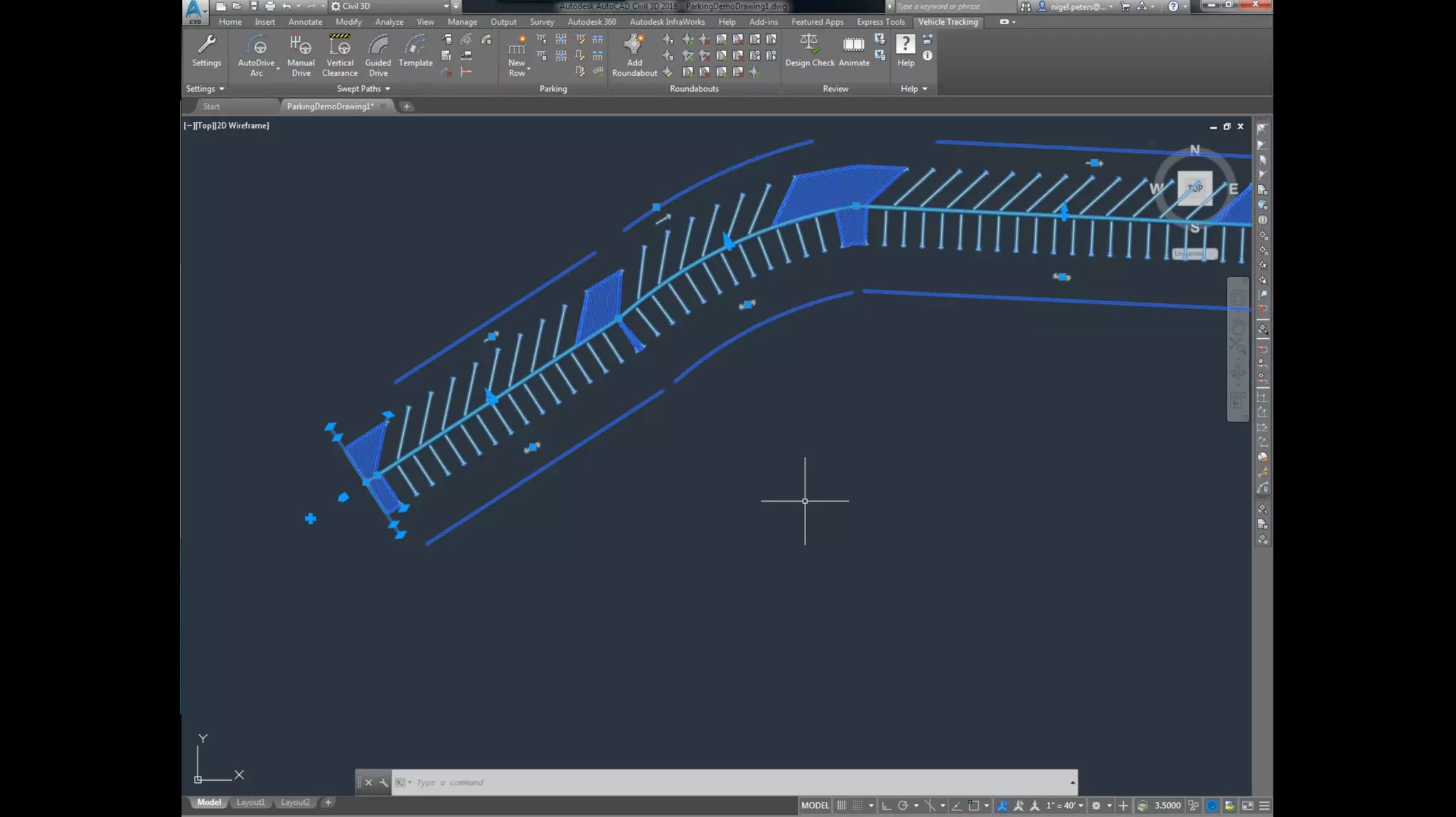 Introduction to Parking Lot Layout using Autodesk Vehicle Tracking