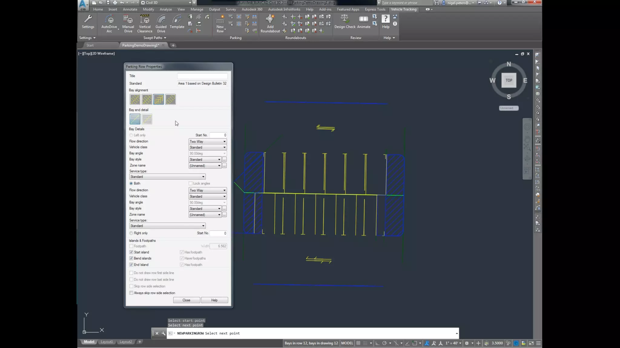 Introduction to Parking Lot Layout using Autodesk Vehicle Tracking