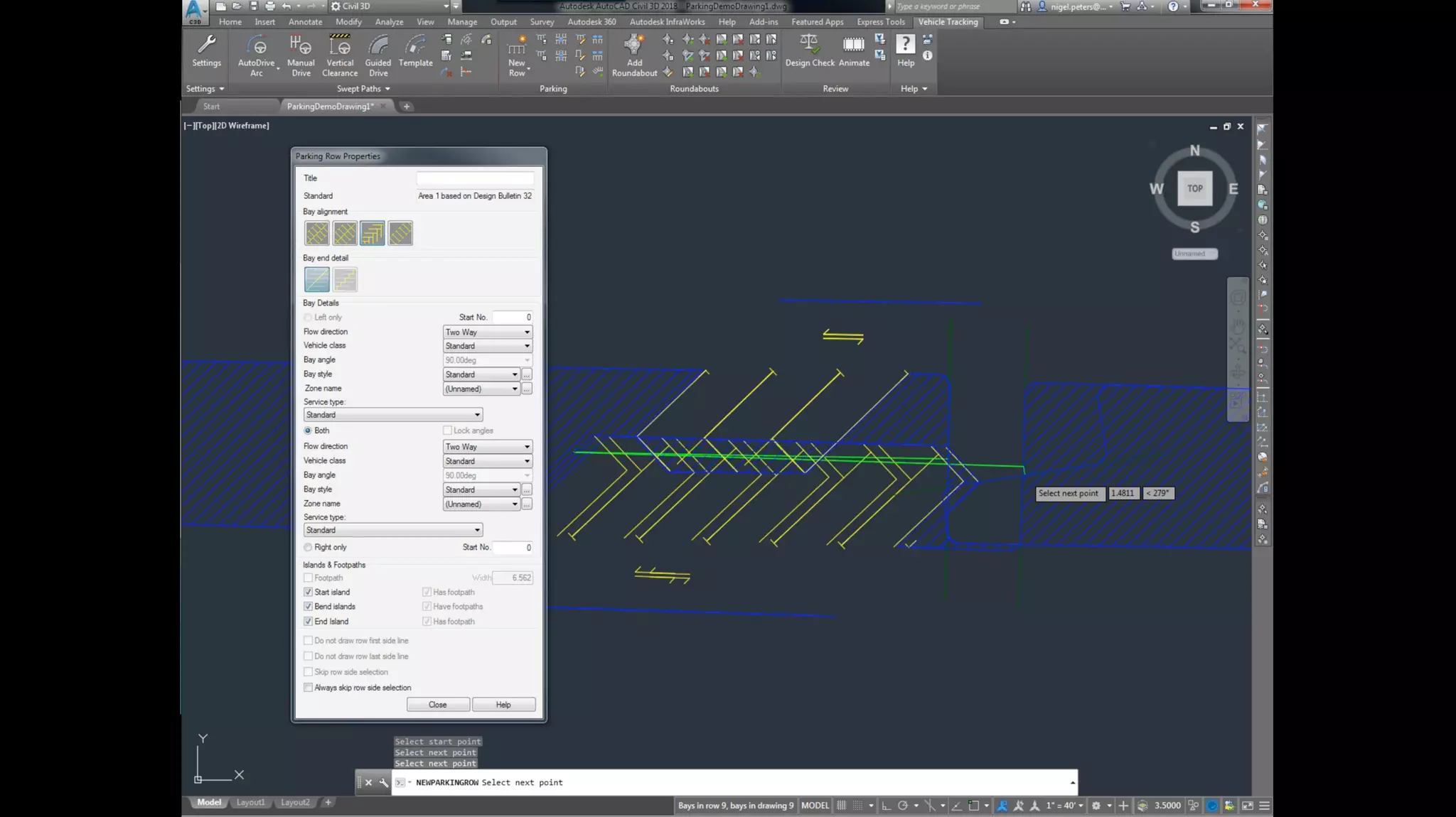 Introduction to Parking Lot Layout using Autodesk Vehicle Tracking