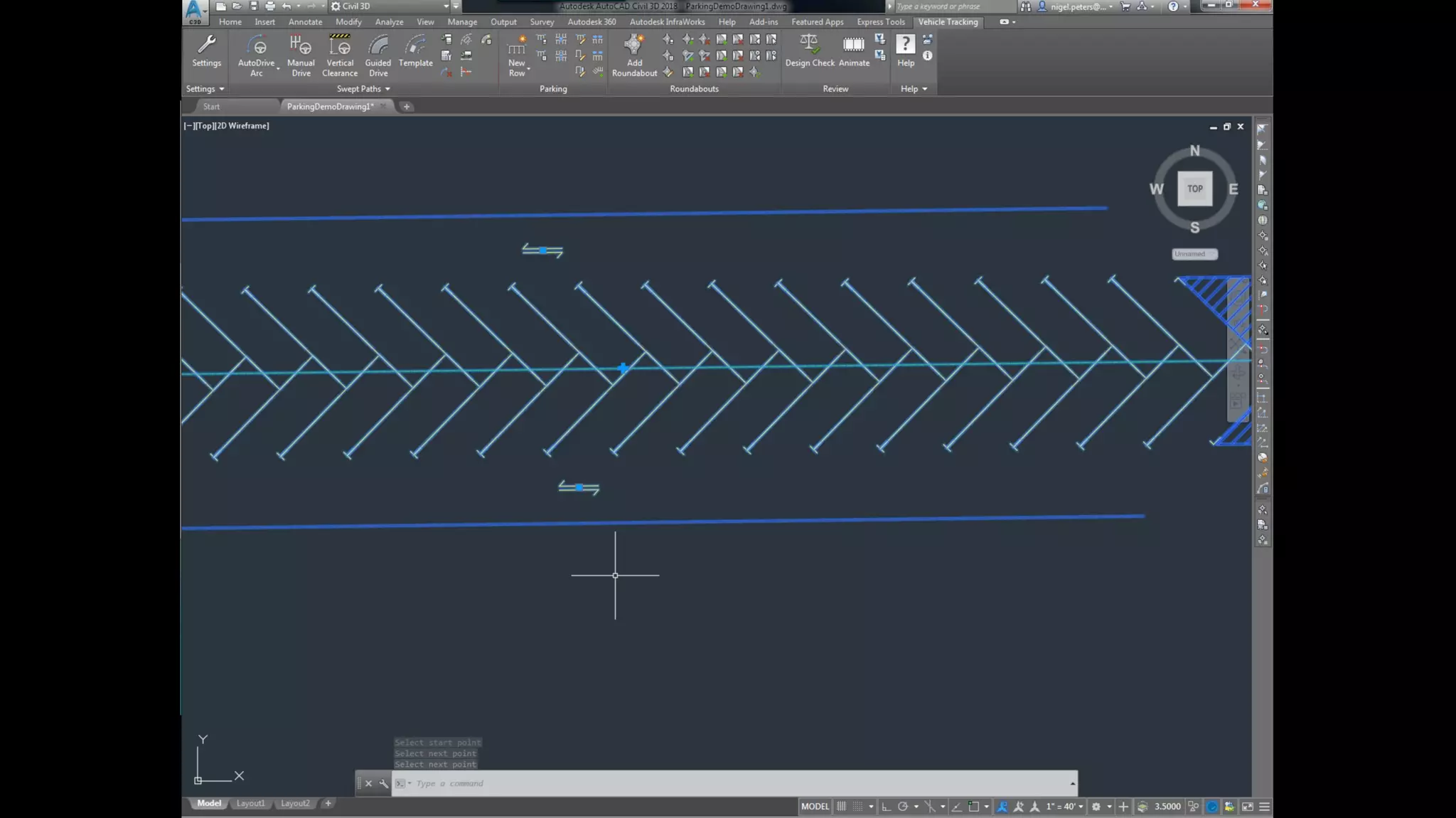 Introduction to Parking Lot Layout using Autodesk Vehicle Tracking