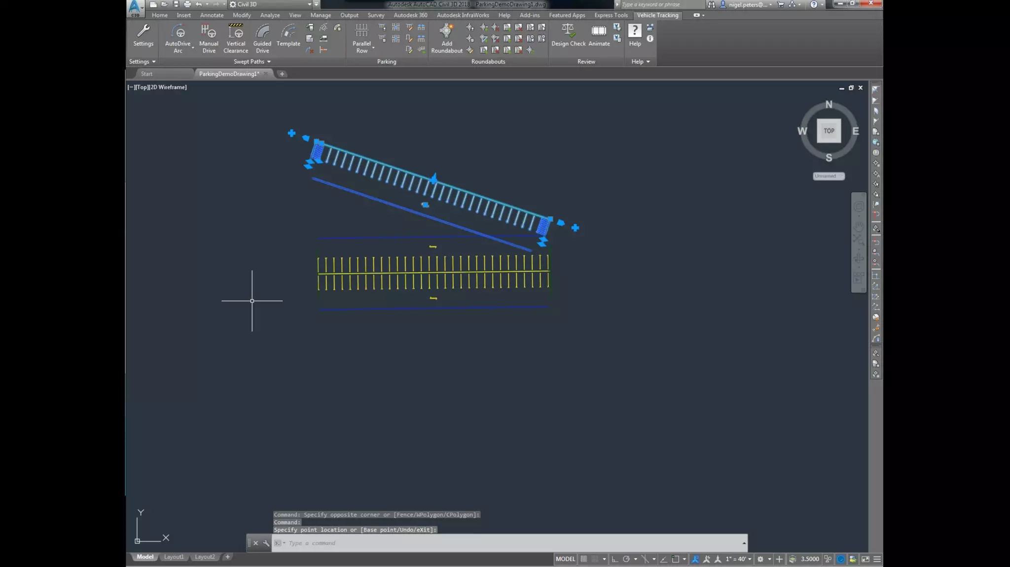 Introduction to Parking Lot Layout using Autodesk Vehicle Tracking