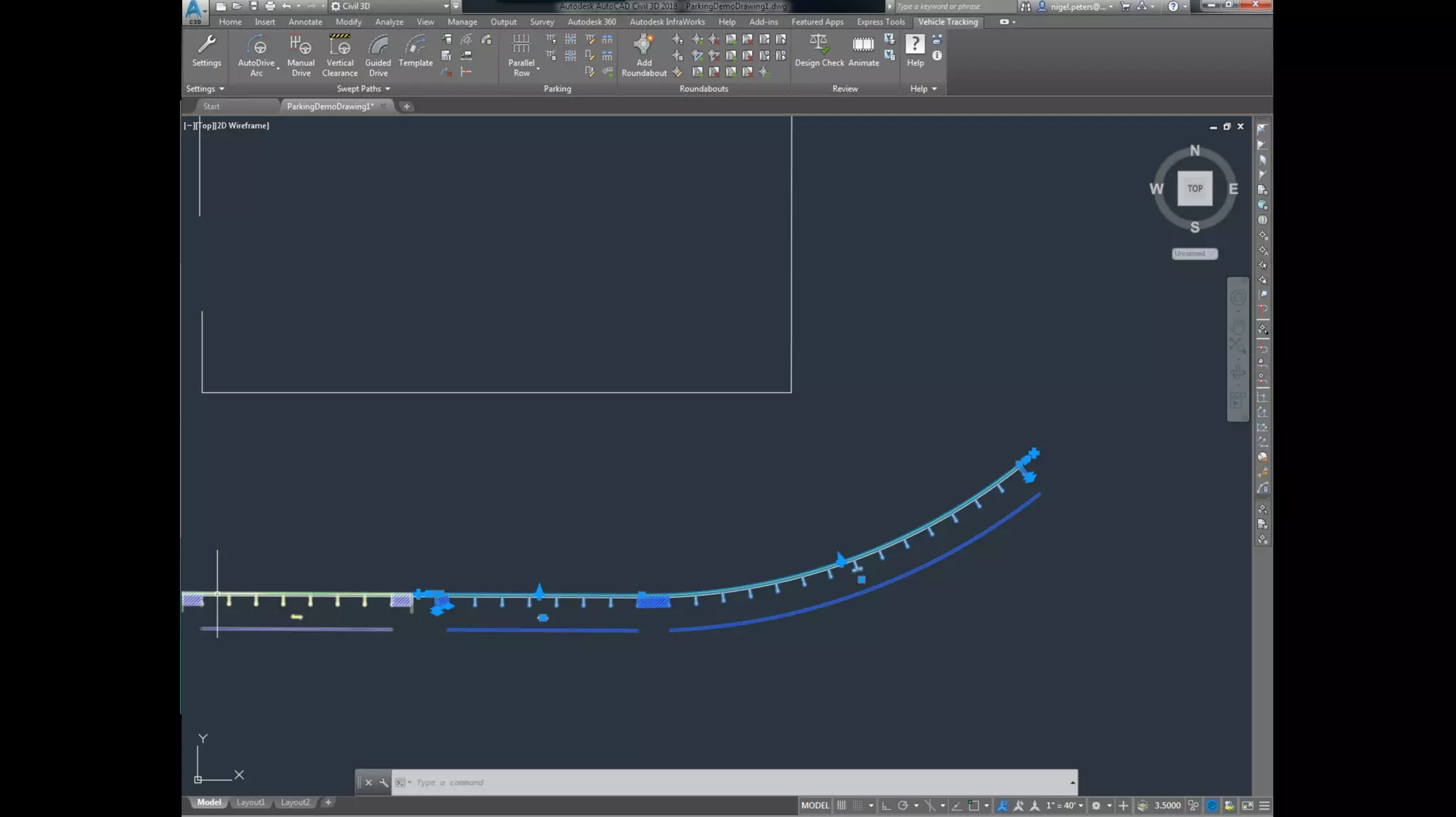 Introduction to Parking Lot Layout using Autodesk Vehicle Tracking