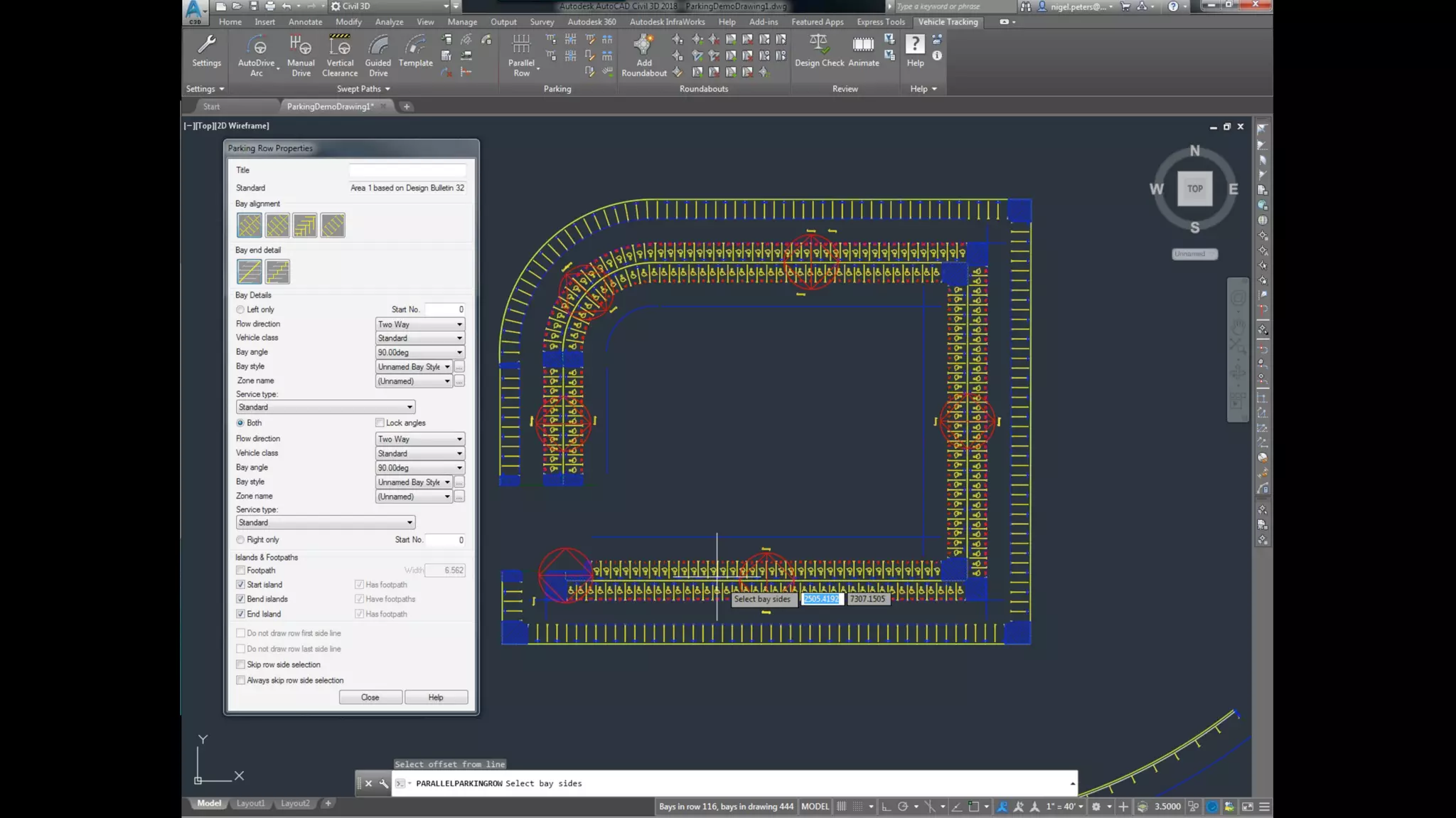 Introduction to Parking Lot Layout using Autodesk Vehicle Tracking