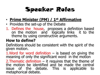Introduction to parliamentary debate | PPTX