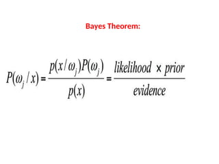 Bayes Theorem:
 