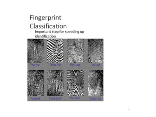 Fingerprint
Classification
3
8
Important step for speeding up
identification
 