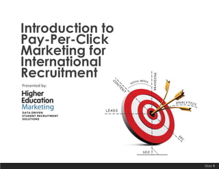 Introduction to
Pay-Per-Click
Marketing for
International
Recruitment
Presented by:

Slide 1

 