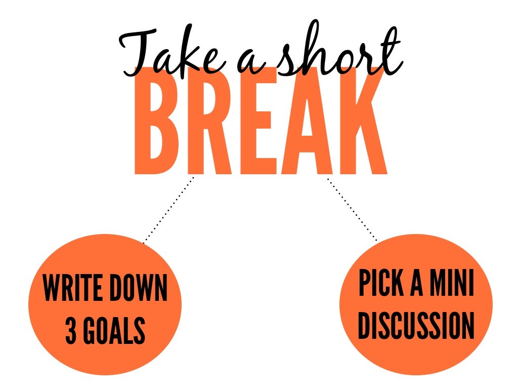 BREAK Take a short WRITE