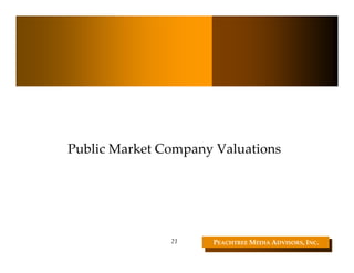 Public Market Company Valuations




               21    PEACHTREE MEDIA ADVISORS, INC. 
 