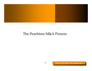 The Peachtree M&A Process




            35    PEACHTREE MEDIA ADVISORS, INC. 
 