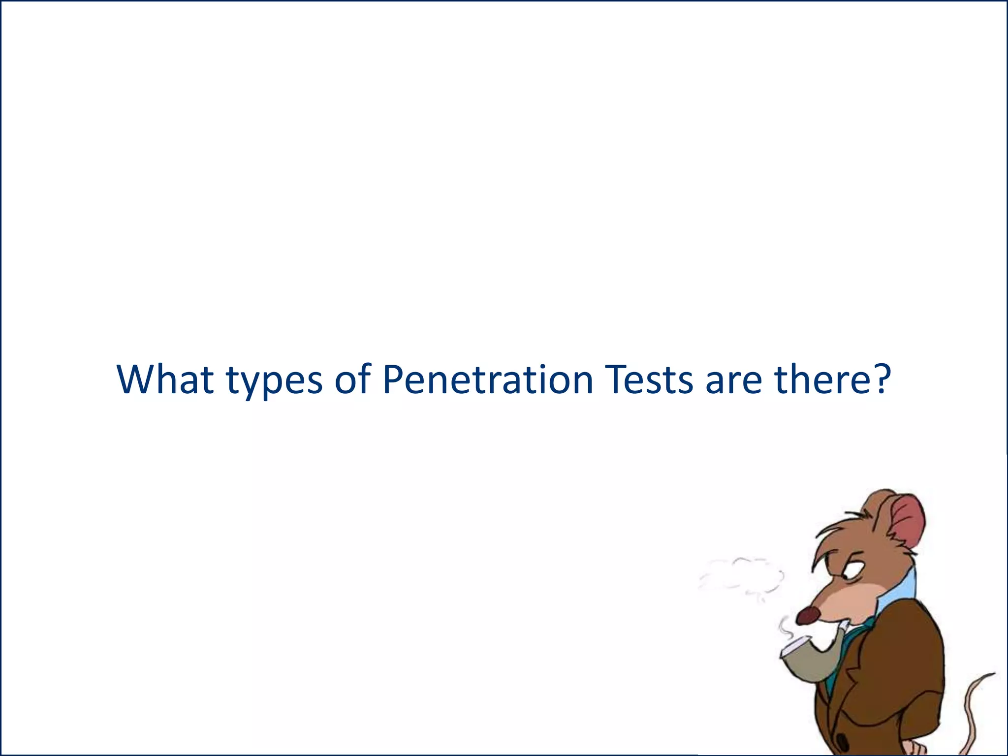 What types of Penetration Tests are there?

 