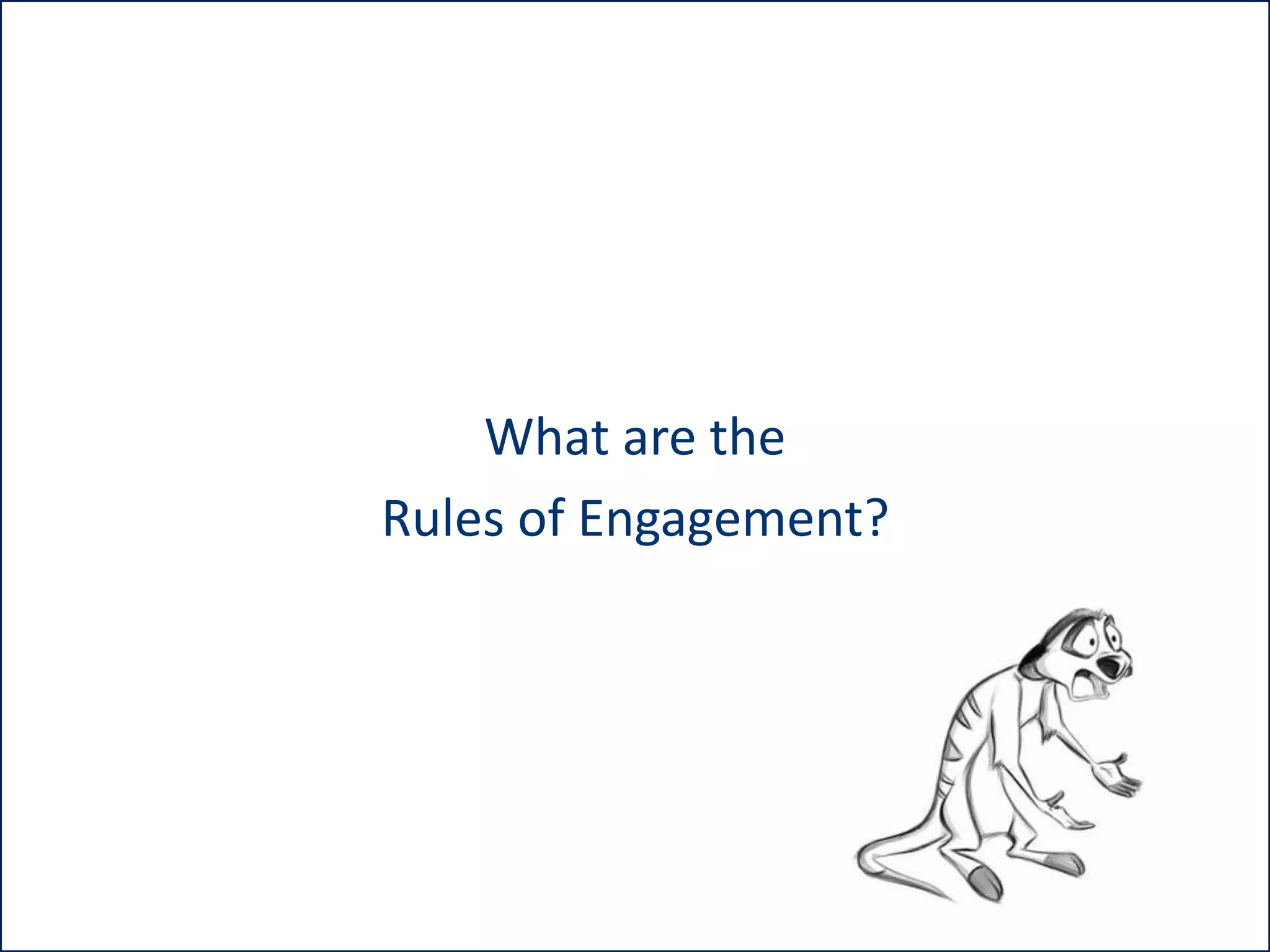 What are the
Rules of Engagement?

 