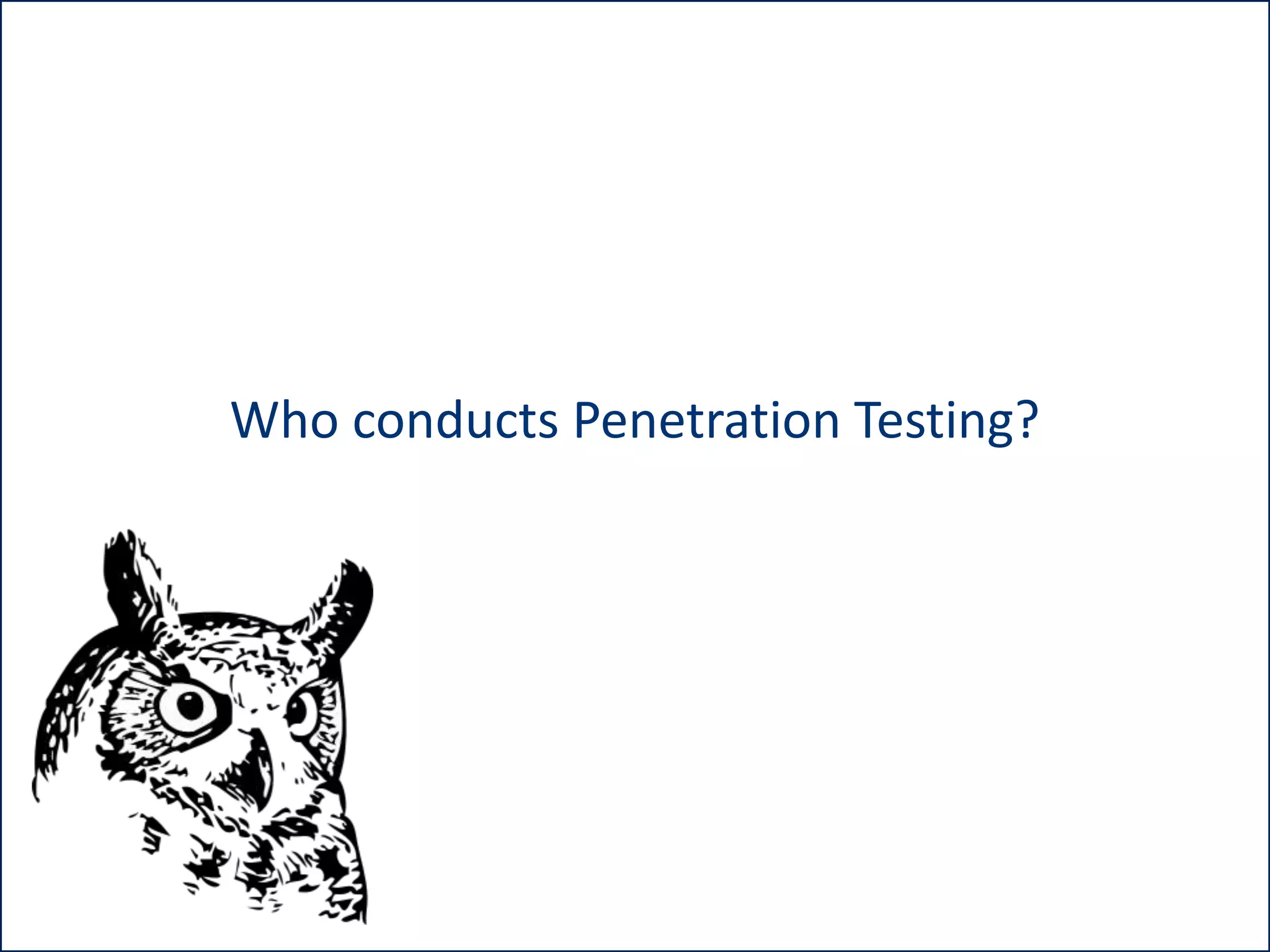 Who conducts Penetration Testing?

 