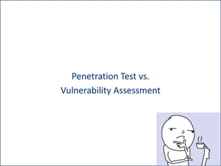 Penetration Test vs.
Vulnerability Assessment

 