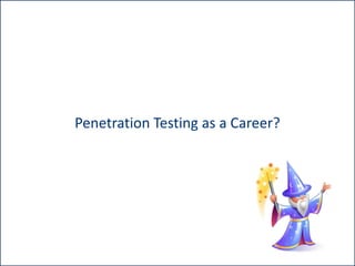 Penetration Testing as a Career?

 