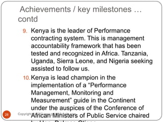 Performance management framework in public service of Kenya | PPTX