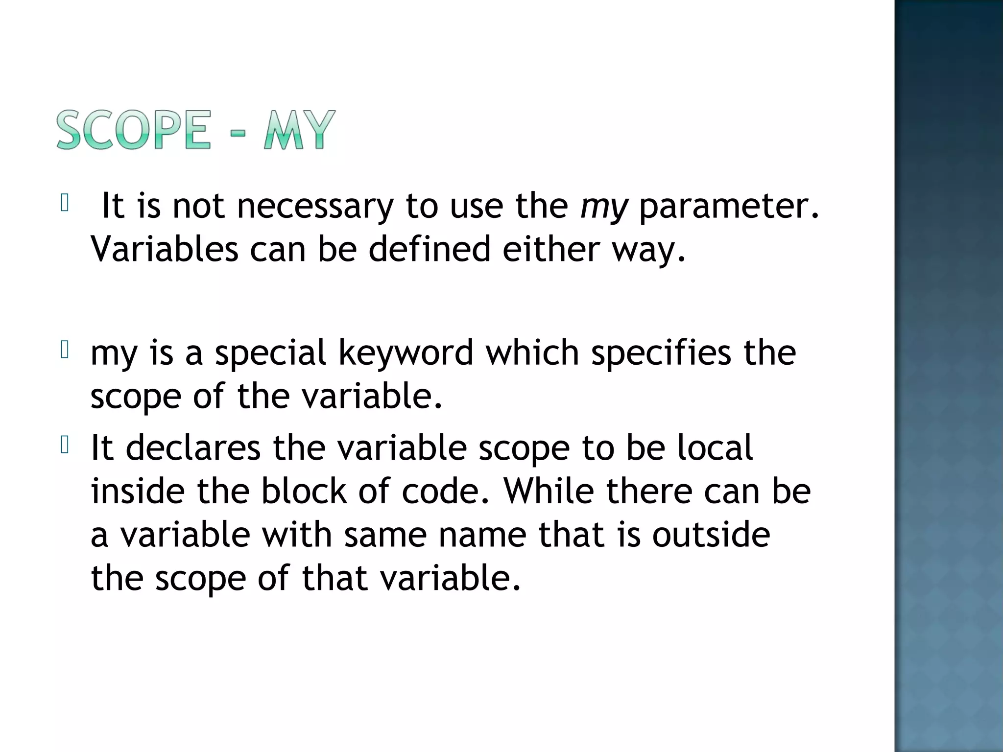 Introduction to perl_lists | PPT