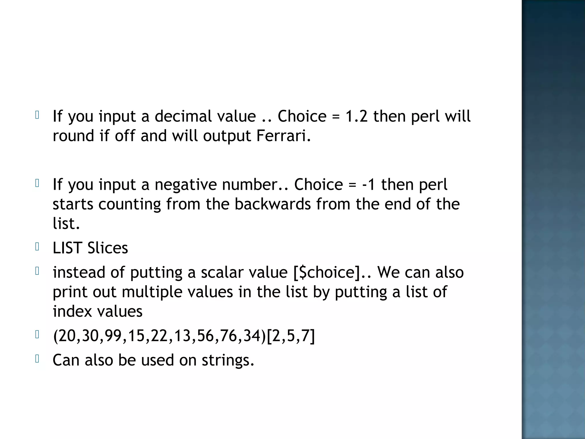 Introduction to perl_lists | PPT