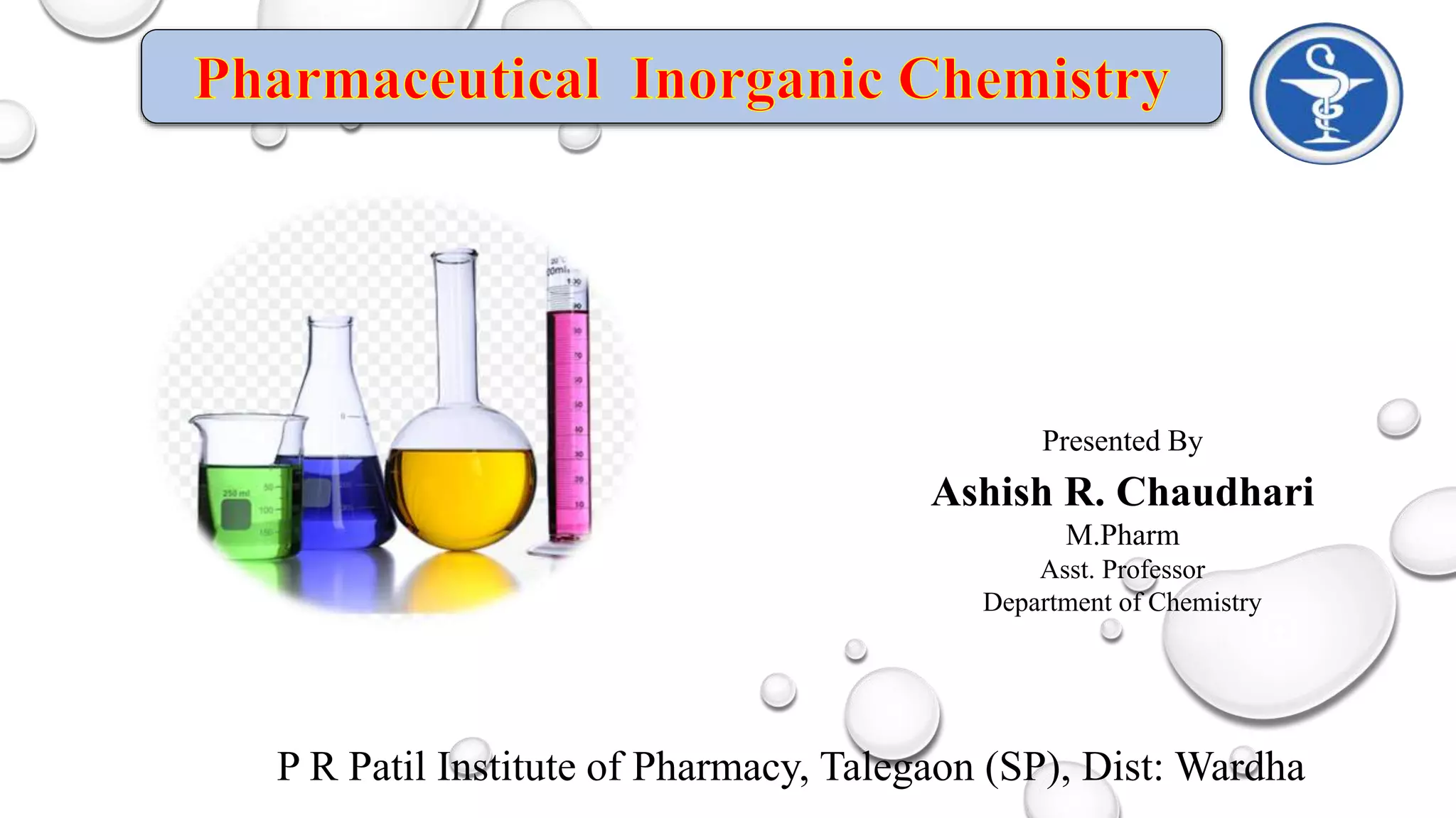 Introduction to pharmaceutical Chemistry PPT
