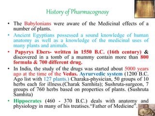 Introduction to pharmacognosy