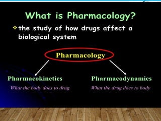 Introduction to Pharmacology dept of pharmacology | PPTX