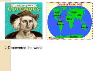 Discovered the world
 