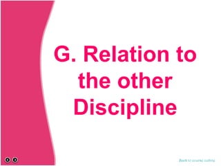G. Relation to
the other
Discipline
Back to course outline
 