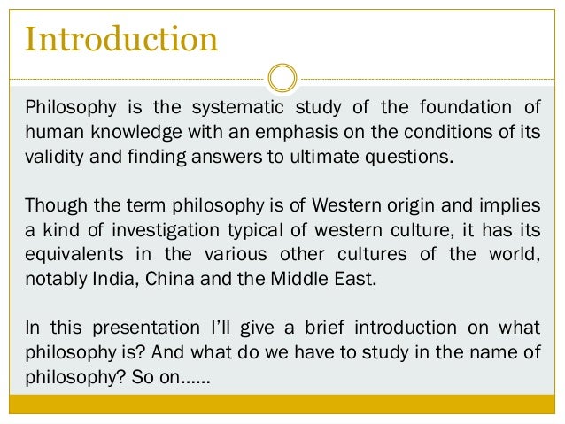 Introduction to philosophy